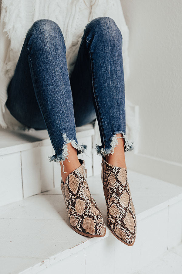 The Marie Snake Print Bootie Image - 2