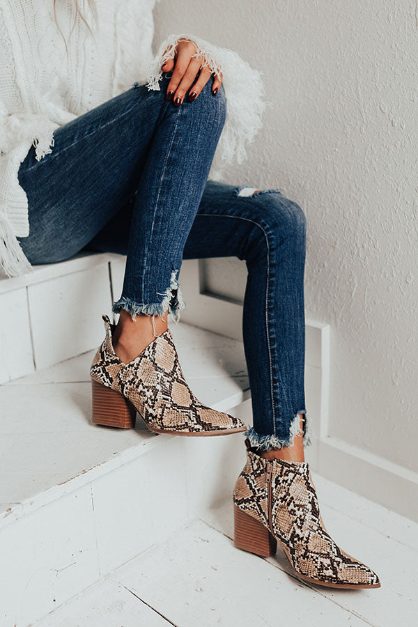 The Marie Snake Print Bootie