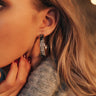 Stay Close Snake Print Earrings In Grey Image - 1