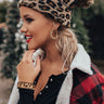 Chic Selection Cheetah Print Hoop Earrings In Tan Image - 1