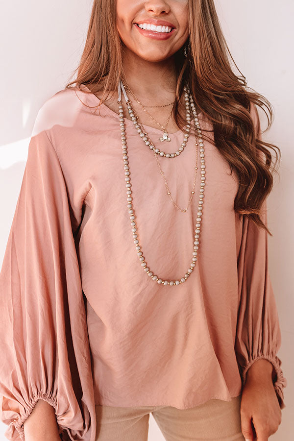 Into The Music Beaded Layered Necklace In Grey