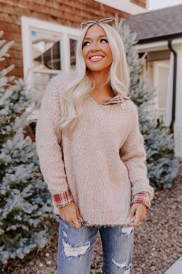 Serious About Snuggles Knit Sweater in Warm Taupe Image - 1
