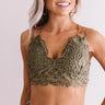 Hide And Seek Crochet Bralette In Olive Image - 1