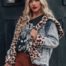 Glacier Nights Faux Fur Lined Denim Jacket in Leopard Image - 1