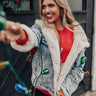 Glacier Nights Faux Fur Lined Denim Jacket in Cream Image - 1