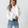 Sweet Embrace Cold Shoulder Sweater In Ivory Image - 1