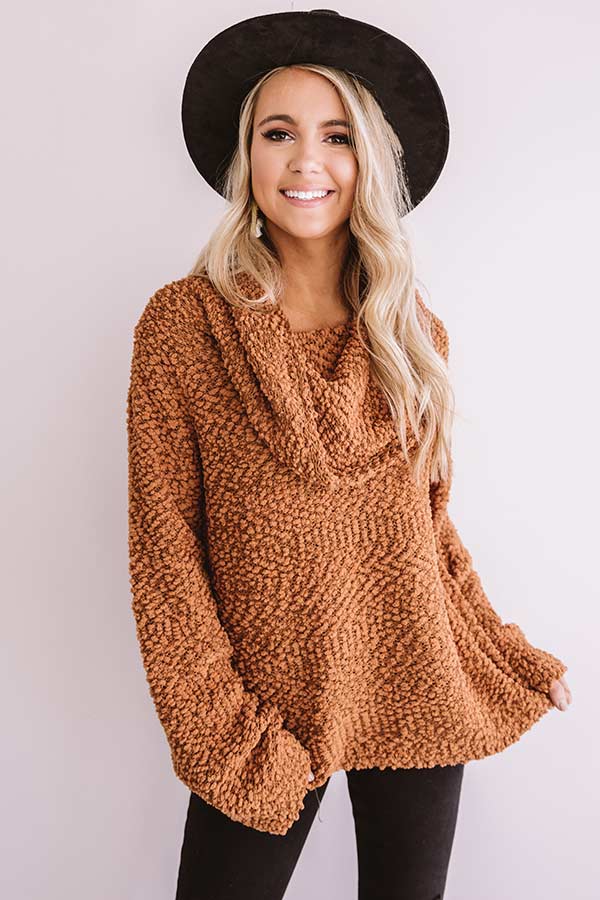 Posh Partygoer Popcorn Knit Sweater in Copper Image - 1