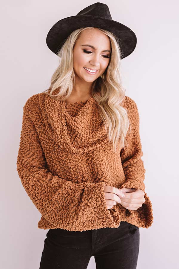 Posh Partygoer Popcorn Knit Sweater in Copper Image - 2