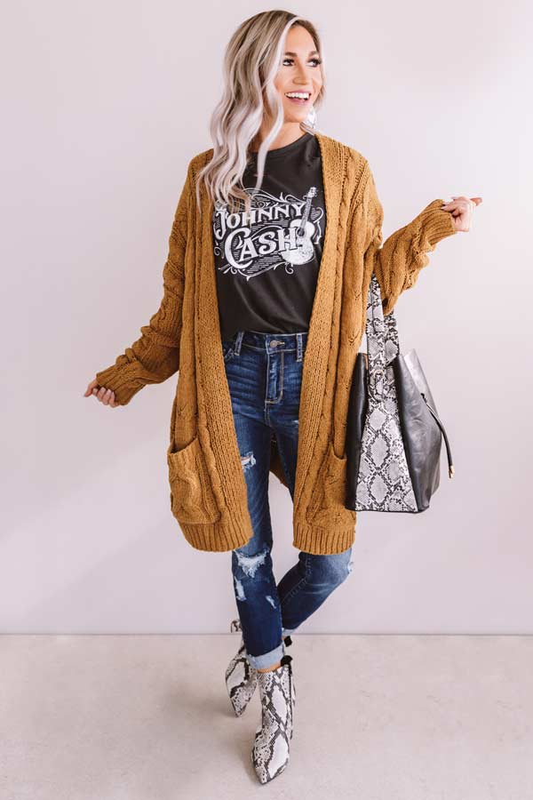 Classic Cozy Cable Knit Cardigan