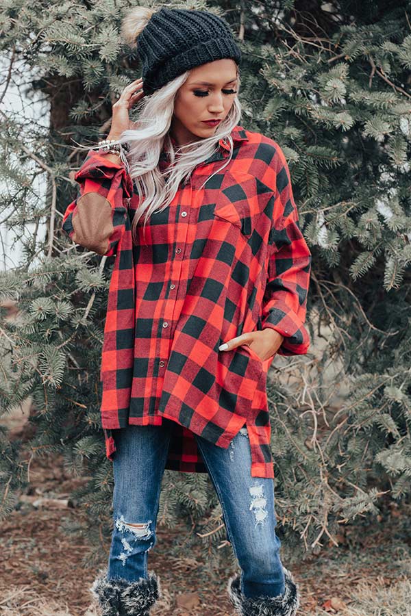 Top Of The Morning Plaid Shift Top