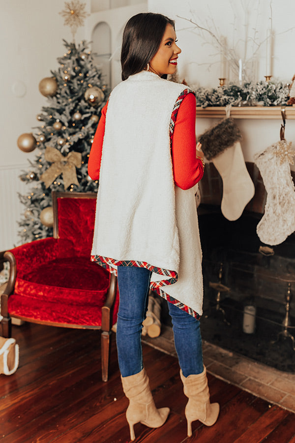 Extended Stay Sherpa Vest in Cream Image - 5