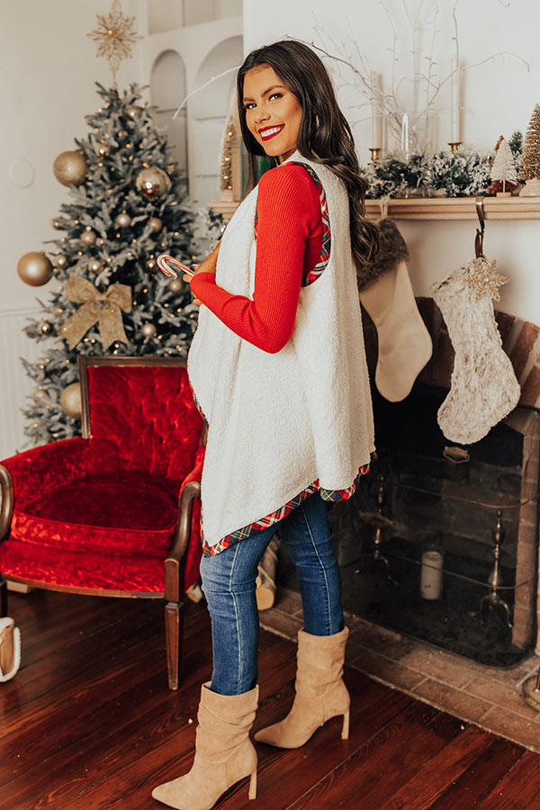 Extended Stay Sherpa Vest in Cream Image - 4