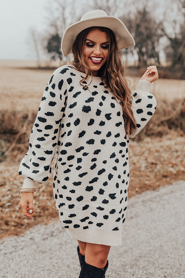 Slip Into Winter Sweater Dress in Cream