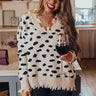 You Had Me At Merlot Distressed Sweater in Cream Image - 1