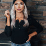 Thinking Of You Ribbed Bodysuit In Black Image - 1