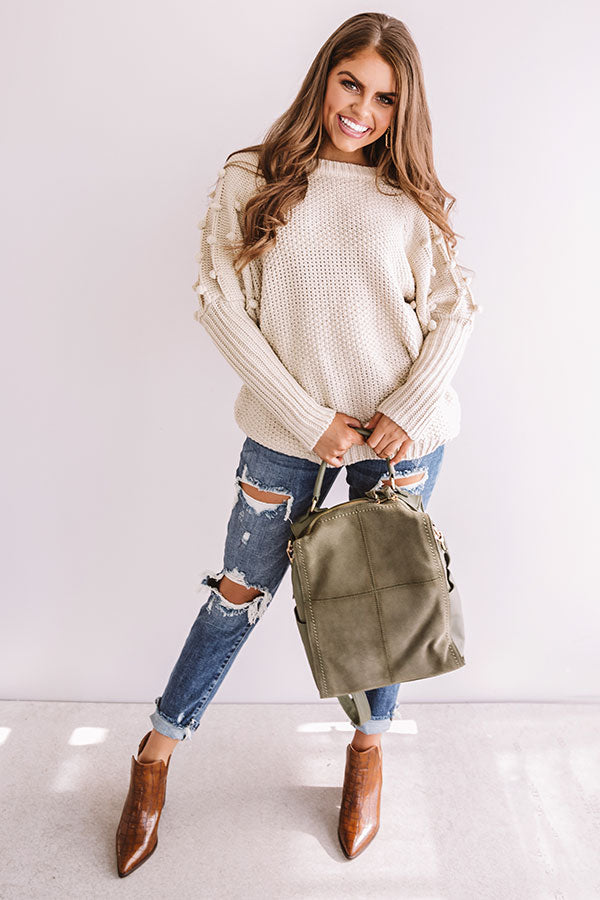 Cuddles Divine Knit Sweater in Stone Image - 1