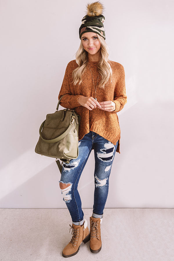 Meet Me In The Vineyard Sweater In Rust Image - 2