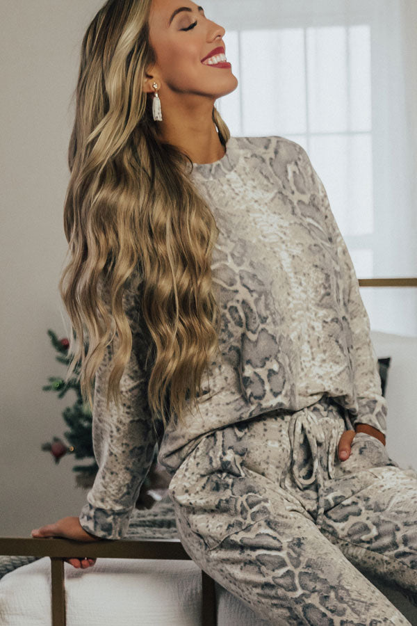 Chic Sense Of Style Snake Print Sweatshirt Image - 2