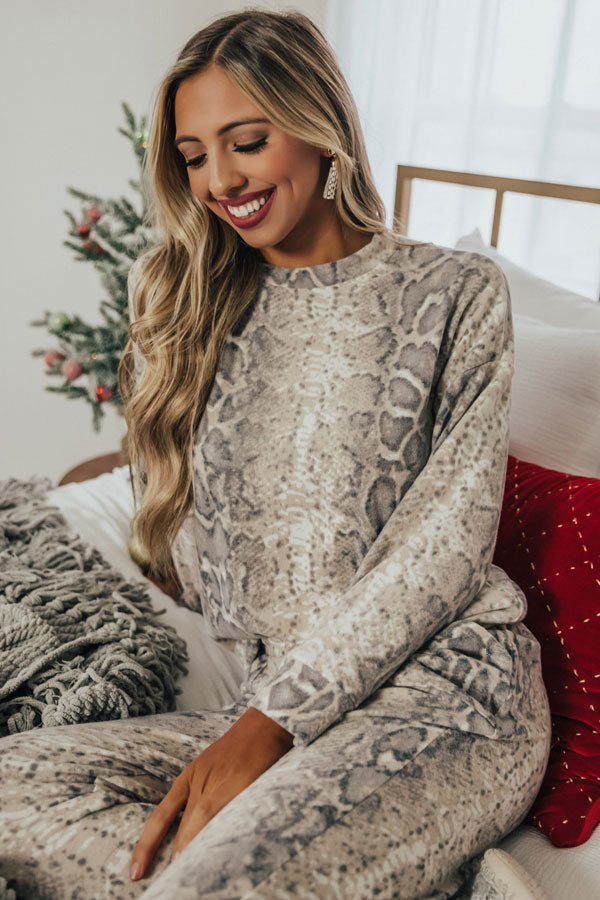 Chic Sense Of Style Snake Print Sweatshirt Image - 3