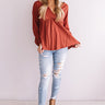 Effortless Love Shift Top In Dark Rust Image - 1