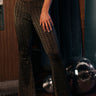 Style Statement High Waist Metallic Flares In Gold Image - 1