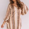 Darling Dance Shimmer Shift Dress in Beige Image - 1