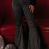 Style Statement High Waist Metallic Flare In Silver Image - 1