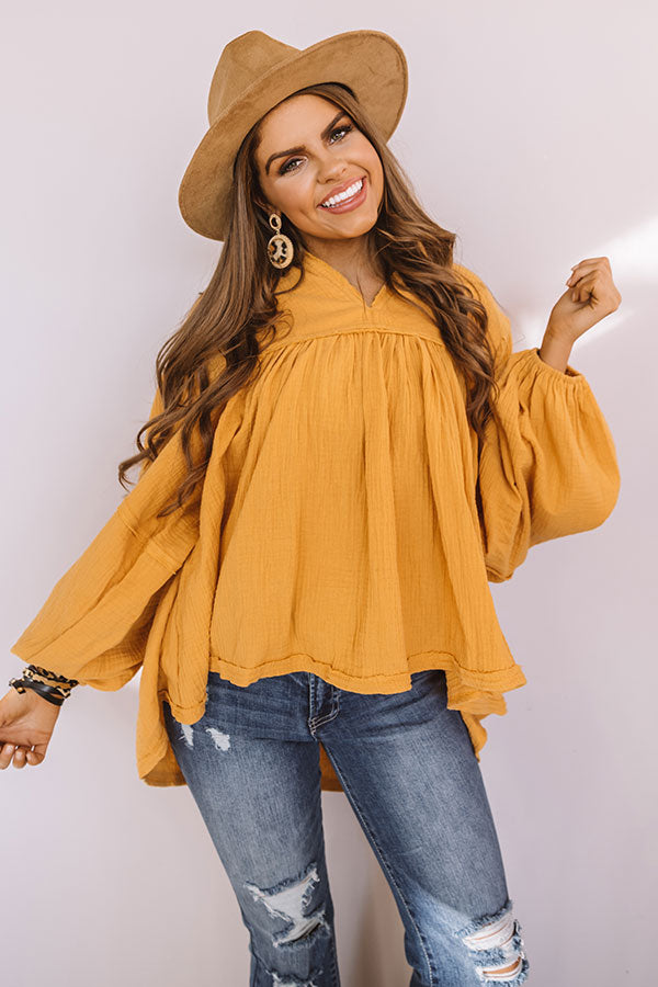 Chic Charms Babydoll Top In Golden Honey Image - 1