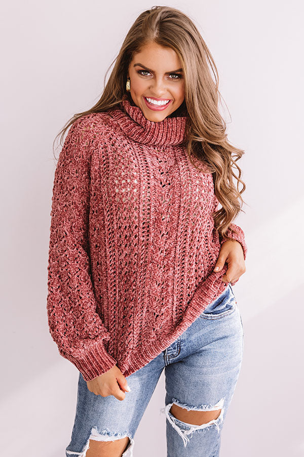 Talk Comfy To Me Chenille Knit Sweater In Rustic Rose Image - 2