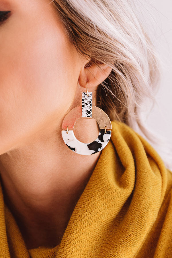 Dramatic Reveal Earrings In Snake Print