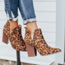 The Florence Faux Suede Leopard Bootie Image - 1