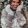 Winter Wonderland Faux Fur Lined Mittens in Grey Image - 1
