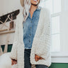 Craving Cozy Chunky Knit Cardigan in Ivory Image - 1