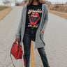 Let's Stay Home Popcorn Knit Cardigan in Grey Image - 1