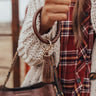 Girl On The Go Faux Leather Keychain in Brown Image - 1
