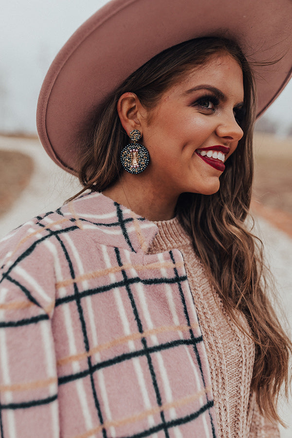 Glam Team Beaded Earrings in Slate
