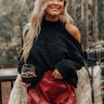 Champagne in Aspen Chenille Sweater in Black Image - 1