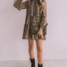 Champagne Showcase Snake Print Babydoll Dress Image - 1