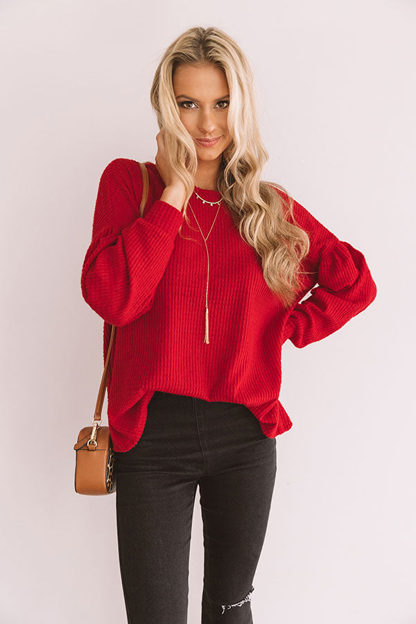 Deepest Desire Waffle Knit Top Image - 1