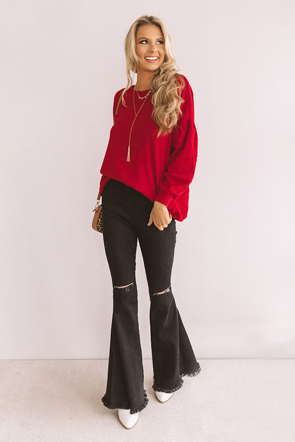 Deepest Desire Waffle Knit Top Image - 2