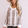 Good Advice Snake Print Top Image - 1