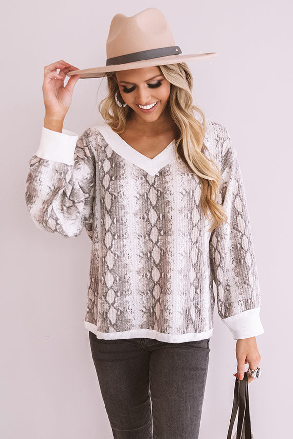 Good Advice Snake Print Top Image - 3