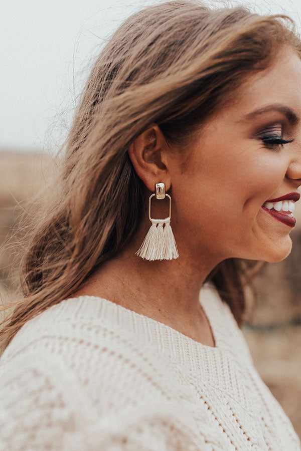 Pause For Perfection Earrings In Cream