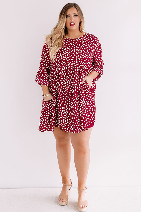 Upstate Adventures Babydoll Dress In Maroon  Curves Image - 2