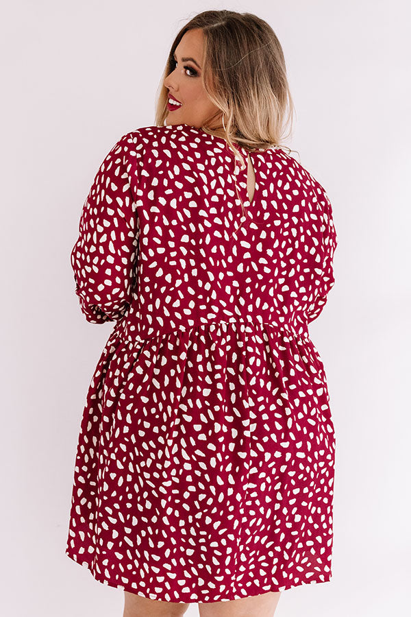Upstate Adventures Babydoll Dress In Maroon  Curves Image - 4