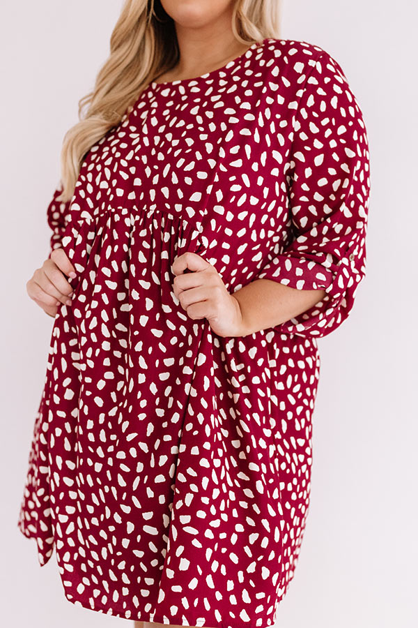 Upstate Adventures Babydoll Dress In Maroon  Curves Image - 5