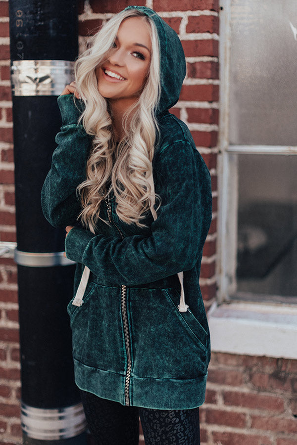 Weekends With You Mineral Wash Jacket in Forest Image - 1