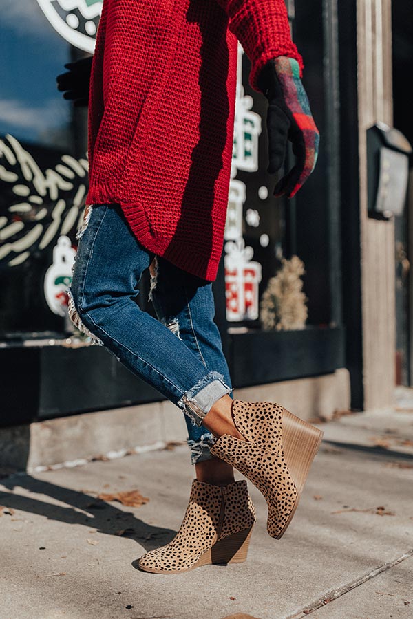 The Macon Faux Suede Bootie In Cheetah Image - 1