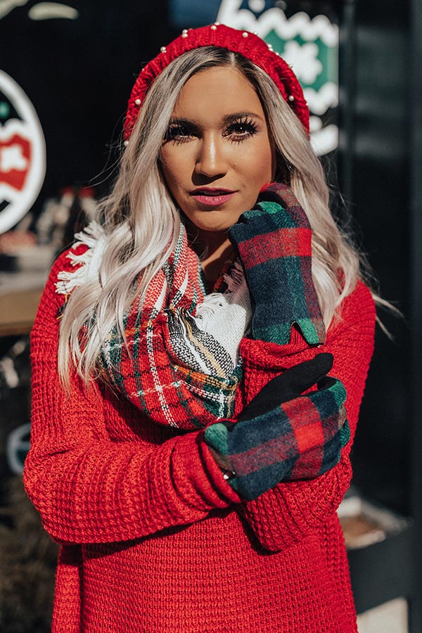 Feeling Frosty Plaid Smart Gloves