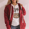 Weekends With You Mineral Wash Jacket in Wine Curves Image - 1